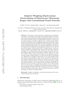 Adaptive Weighting Depth-variant Deconvolution of Fluorescence
  Microscopy Images with Convolutional Neural Network