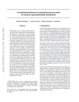 Convolutional dictionary learning based auto-encoders for natural
  exponential-family distributions