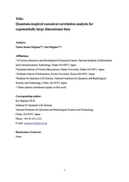 Quantum-inspired canonical correlation analysis for exponentially large
  dimensional data