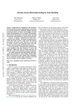 Ostraka: Secure Blockchain Scaling by Node Sharding