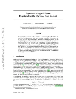 Copula & Marginal Flows: Disentangling the Marginal from its Joint