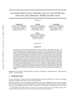 Learning Structural Graph Layouts and 3D Shapes for Long Span Bridges 3D
  Reconstruction