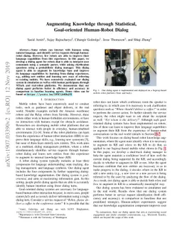 Augmenting Knowledge through Statistical, Goal-oriented Human-Robot
  Dialog