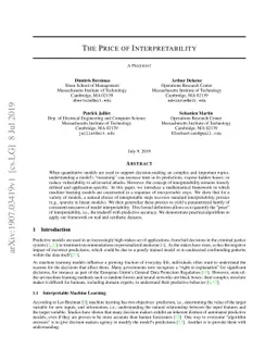 The Price of Interpretability