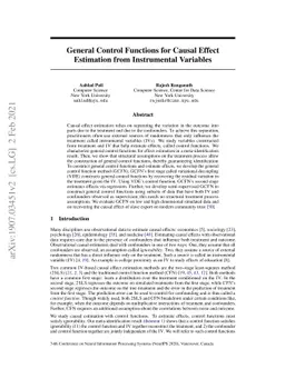 General Control Functions for Causal Effect Estimation from Instrumental
  Variables