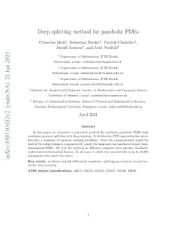 Deep splitting method for parabolic PDEs
