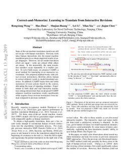 Correct-and-Memorize: Learning to Translate from Interactive Revisions