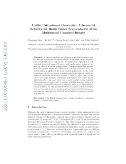Unified Attentional Generative Adversarial Network for Brain Tumor
  Segmentation From Multimodal Unpaired Images