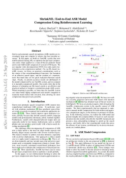 ShrinkML: End-to-End ASR Model Compression Using Reinforcement Learning