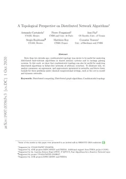 A Topological Perspective on Distributed Network Algorithms