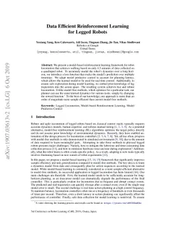 Data Efficient Reinforcement Learning for Legged Robots