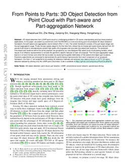 From Points to Parts: 3D Object Detection from Point Cloud with
  Part-aware and Part-aggregation Network
