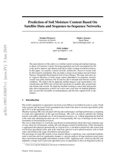 Prediction of Soil Moisture Content Based On Satellite Data and
  Sequence-to-Sequence Networks