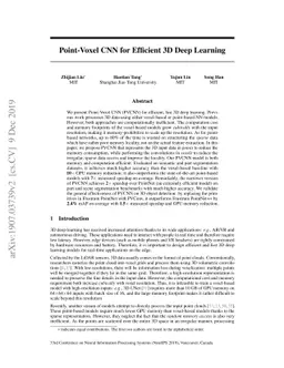 Point-Voxel CNN for Efficient 3D Deep Learning