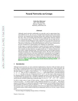 Neural Networks on Groups