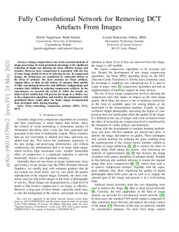 Fully Convolutional Network for Removing DCT Artefacts From Images