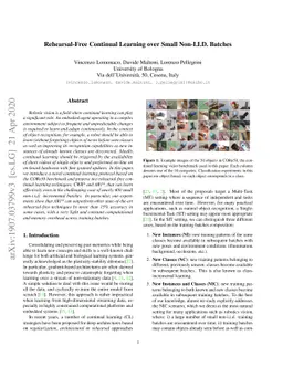 Rehearsal-Free Continual Learning over Small Non-I.I.D. Batches