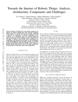 Towards the Internet of Robotic Things: Analysis, Architecture, Components and Challenges