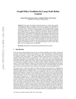 Graph Policy Gradients for Large Scale Robot Control