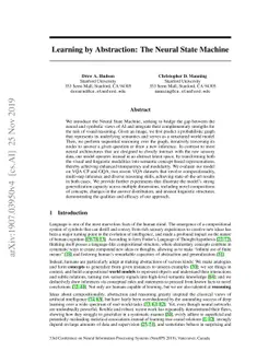 Learning by Abstraction: The Neural State Machine