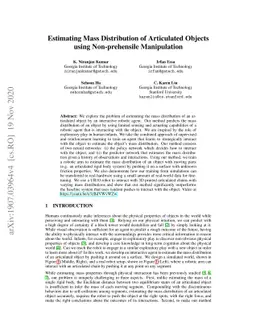 Estimating Mass Distribution of Articulated Objects using Non-prehensile
  Manipulation