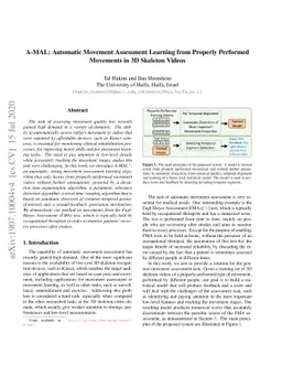A-MAL: Automatic Movement Assessment Learning from Properly Performed
  Movements in 3D Skeleton Videos