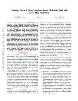 Conf-Net: Toward High-Confidence Dense 3D Point-Cloud with Error-Map
  Prediction