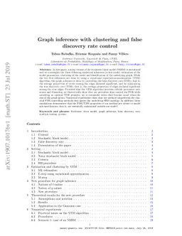 Graph inference with clustering and false discovery rate control
