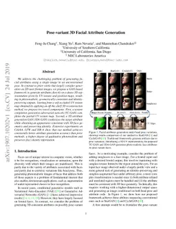 Pose-variant 3D Facial Attribute Generation