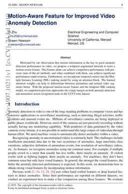 Motion-Aware Feature for Improved Video Anomaly Detection