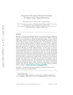 Progressive Perception-Oriented Network for Single Image
  Super-Resolution