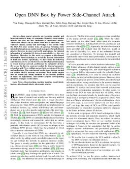Open DNN Box by Power Side-Channel Attack