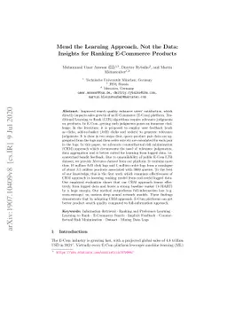 Mend The Learning Approach, Not the Data: Insights for Ranking
  E-Commerce Products