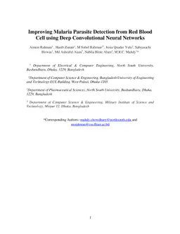 Improving Malaria Parasite Detection from Red Blood Cell using Deep
  Convolutional Neural Networks