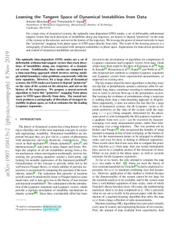 Learning the Tangent Space of Dynamical Instabilities from Data