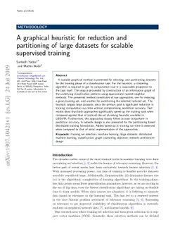 A graphical heuristic for reduction and partitioning of large datasets
  for scalable supervised training