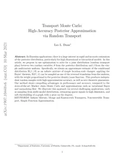 Transport Monte Carlo: High-Accuracy Posterior Approximation via Random
  Transport