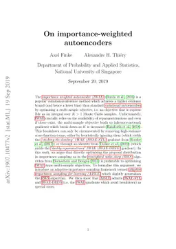 On importance-weighted autoencoders