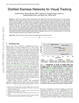 Distilled Siamese Networks for Visual Tracking