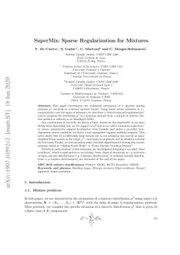 SuperMix: Sparse Regularization for Mixtures