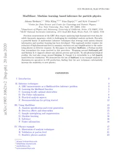 MadMiner: Machine learning-based inference for particle physics