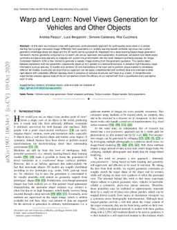 Warp and Learn: Novel Views Generation for Vehicles and Other Objects