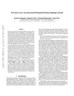 WinoGrande: An Adversarial Winograd Schema Challenge at Scale