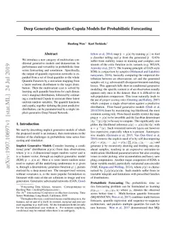 Deep Generative Quantile-Copula Models for Probabilistic Forecasting