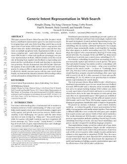 Generic Intent Representation in Web Search