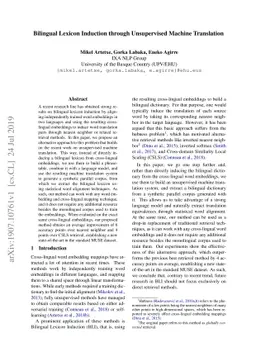 Bilingual Lexicon Induction through Unsupervised Machine Translation