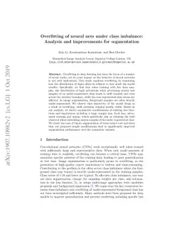 Overfitting of neural nets under class imbalance: Analysis and
  improvements for segmentation