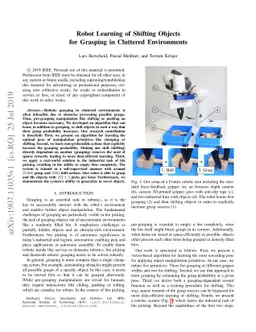 Robot Learning of Shifting Objects for Grasping in Cluttered
  Environments