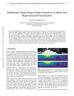 MultiDepth: Single-Image Depth Estimation via Multi-Task Regression and
  Classification