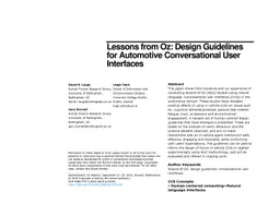 Lessons from Oz: Design Guidelines for Automotive Conversational User
  Interfaces